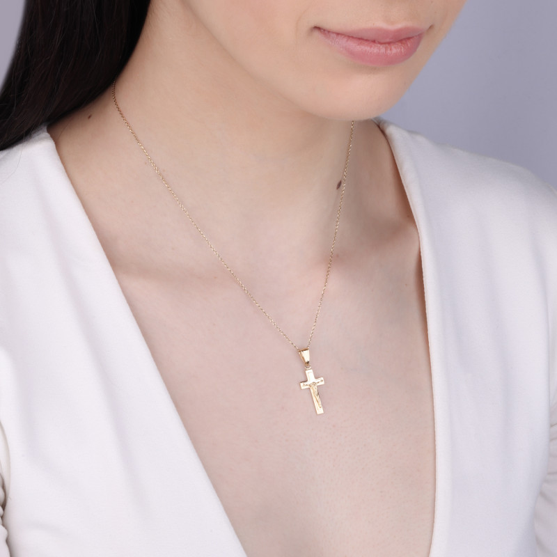 Krzyżyk złoty z wizerunkiem Pana Jezusa