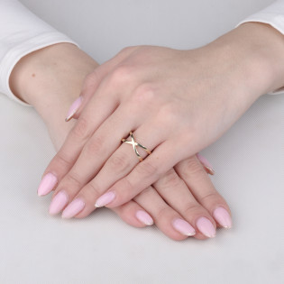 Pierścionek złoty X