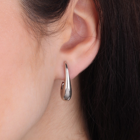 Kolczyki srebrne podwinięta kropla