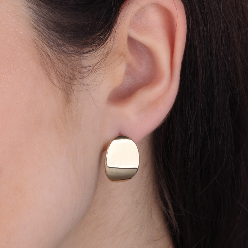 Kolczyki złote owalne blaszki