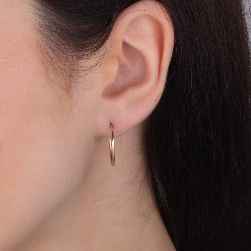 Kolczyki złote kółka szarniry 15mm próba 375