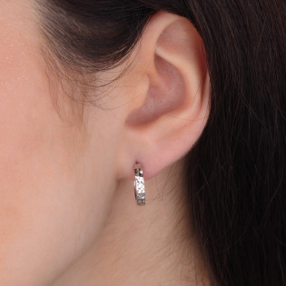 Kolczyki srebrne blaszki kółka grawerowane