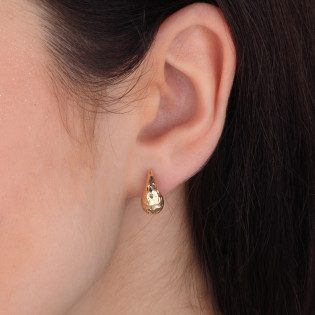 Złote kolczyki krople z grawerem - JubilerSezam.pl