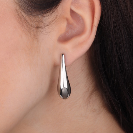 Kolczyki srebrne podłużna kropla