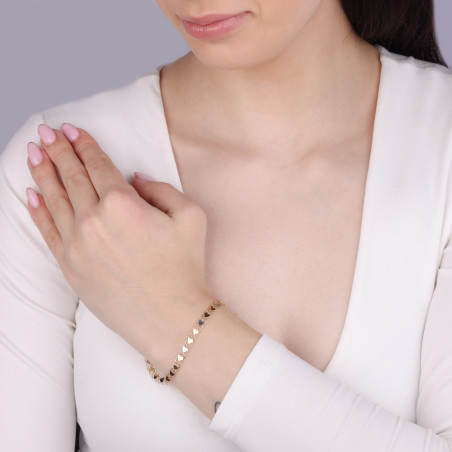 Bransoleta złota siatka z sercami