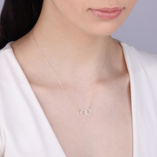 Złoty naszyjnik klanówka z cyrkoniami pr. 585 - JubilerSezam.pl