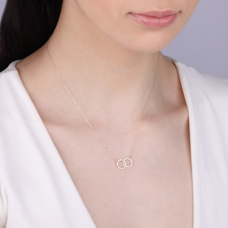 Naszyjnik złoty klanówka z dwoma kółkami, próba 375