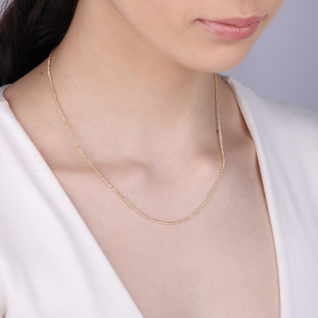 Naszyjnik złoty z grawerowanymi kulkami