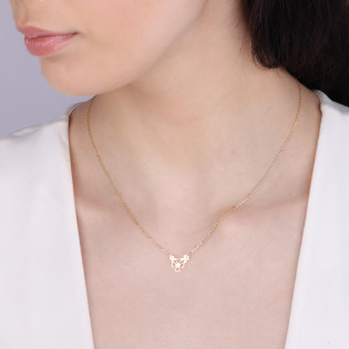 Naszyjnik złoty z trzema koniczynkami