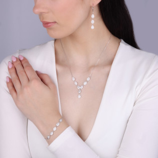 Srebrna Bransoletka Markizy z Cyrkoniami - JubilerSezam.pl