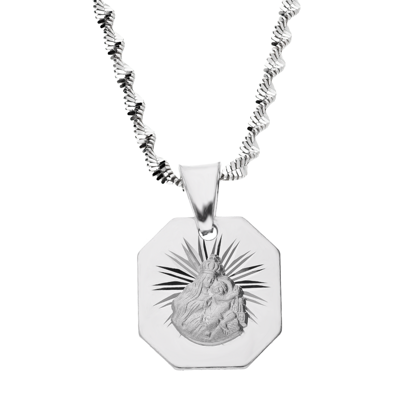 Srebrny Medalik Szkaplerzny z Łańcuszkiem pr. 925 - JubilerSezam.pl