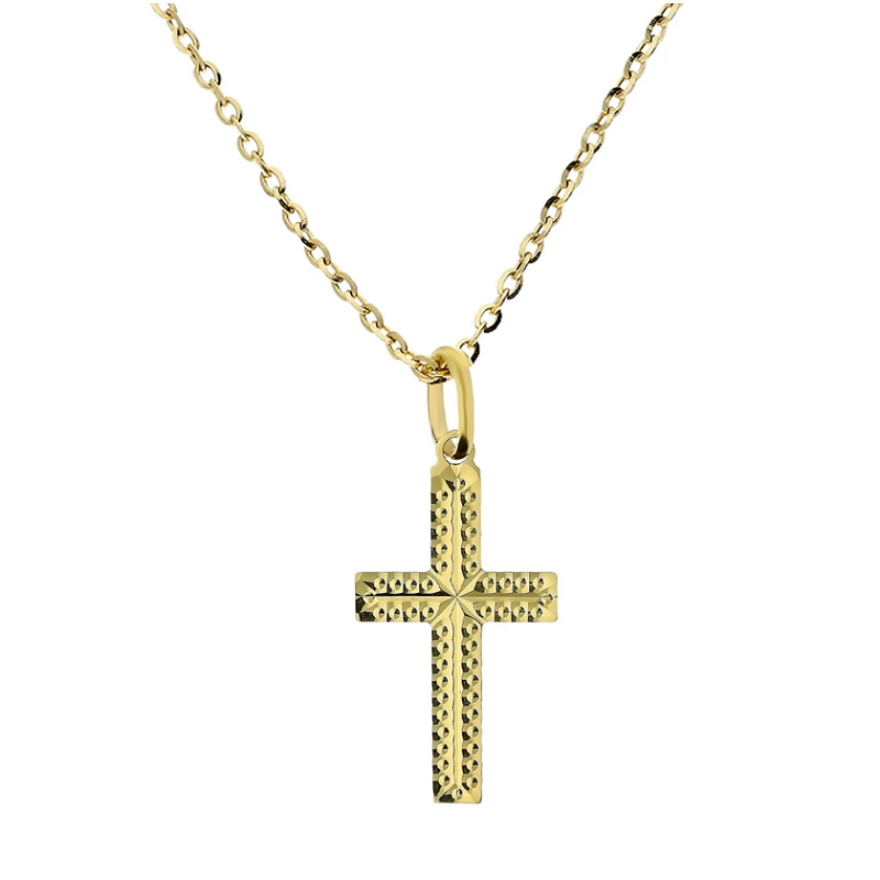 Złoty Krzyżyk z Łańcuszkiem pr. 333/375 - JubilerSezam.pl