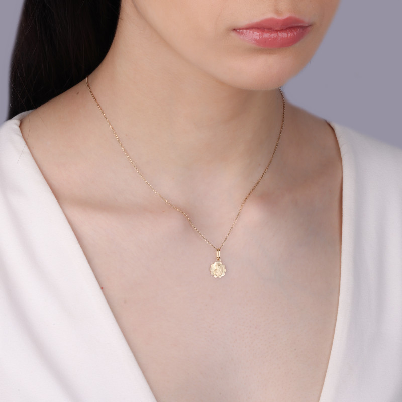 Złoty Medalik Matka Boska Częstochowska z dopasowanym łańcuszkiem