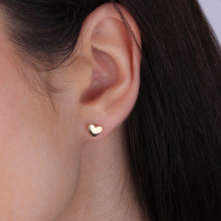 Kolczyki złote gładkie serca/sztyft  AR XXE11350 próba 585