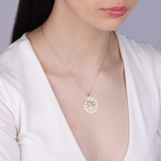 Zawieszka złota drzewko w dwóch kolorach AR LK-X3P210137-YW-DC próba 585