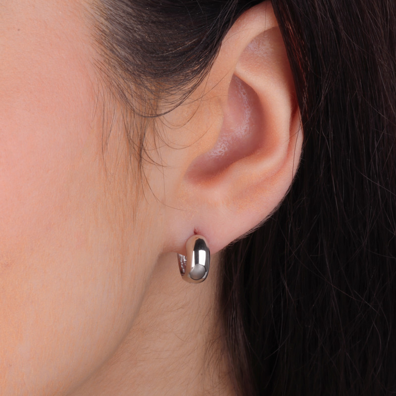 Kolczyki srebrne kółka blaszki gładkie