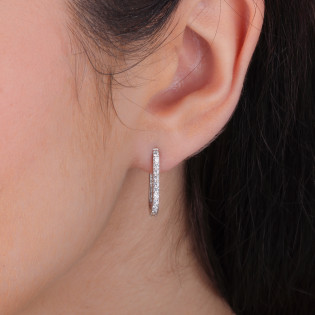 Srebrne Kolczyki Przecinki z Cyrkoniami - JubilerSezam.pl