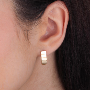 Kolczyki złote blaszki żłobione