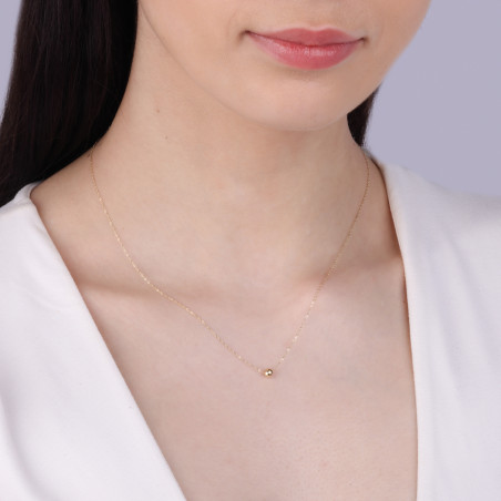 Naszyjnik złoty z fasetowaną kulką 4 mm