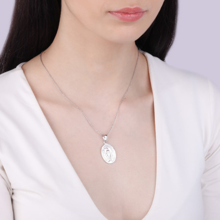 Medalik srebrny Niepokalana w owalu