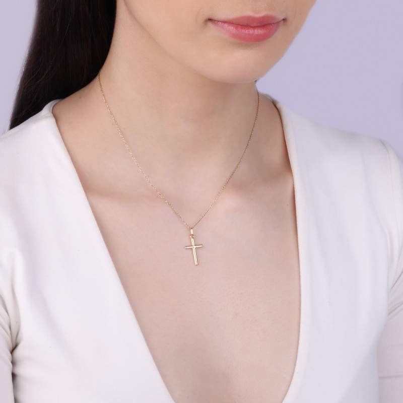 Krzyżyk złoty gładki próba 375