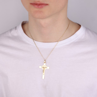 Krzyżyk złoty Benedyktyński próba 585