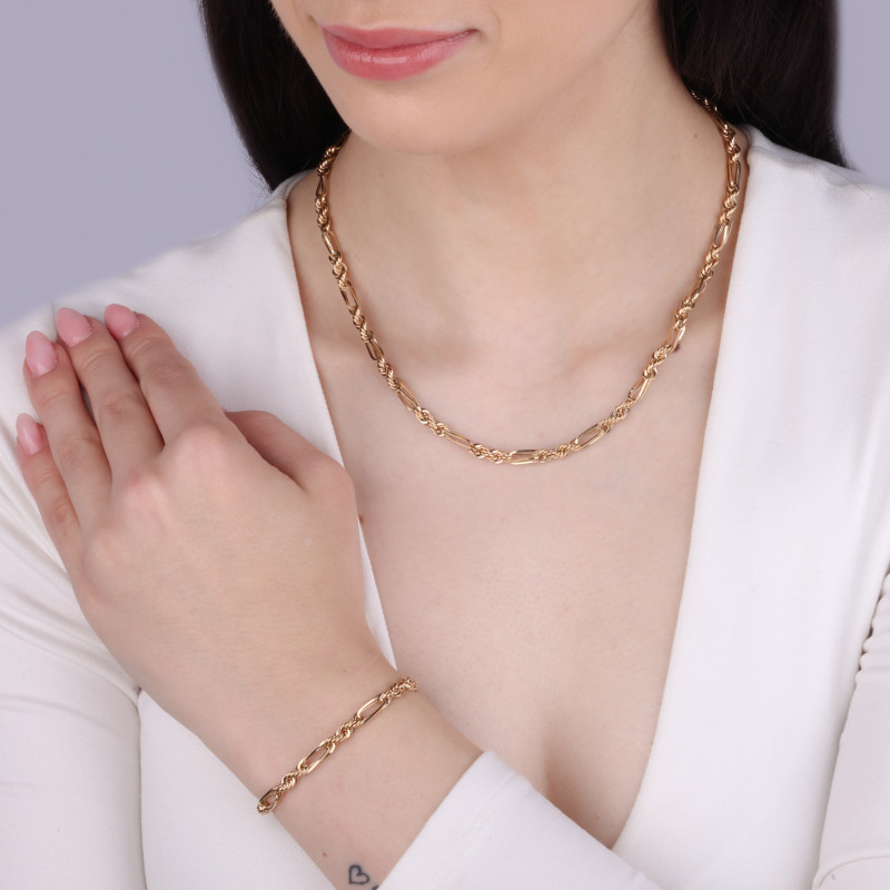 Bransoleta złota korda i poprzeczka