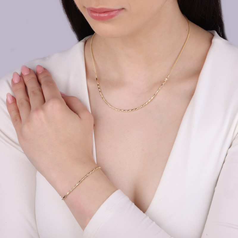 Bransoleta złota z kulkami i walcami