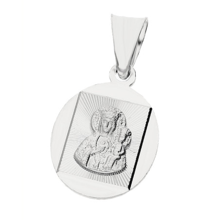 Medalik srebrny z wizerunkiem Matki Boskiej Częstochowskiej