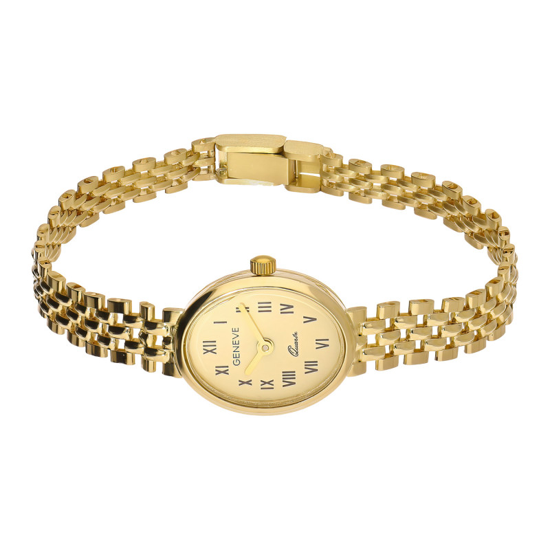 Złoty Zegarek Damski z Owalną Tarczą - JubilerSezam.pl