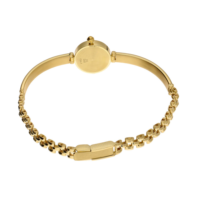 Zegarek złoty z okrągłą tarczą półsztywny