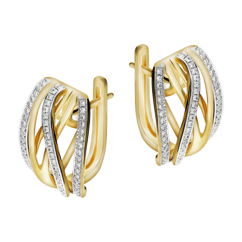 Kolczyki złote VENEZIA z diamentami/ang.zap. AW 67881 Y próba 585