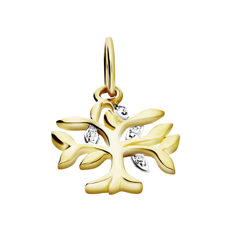 Zawieszka złota drzewko z diamentami AW 82451 Y próba 585