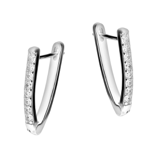 Srebrne kolczyki owalne z cyrkoniami pr. 925 - JubilerSezam.pl