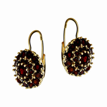 Kolczyki złote z granatami/big.zam. MZ T17-GRNT-05-RS próba 375