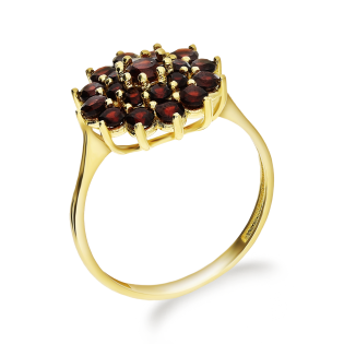 Pierścionek złoty Bridell z granatami