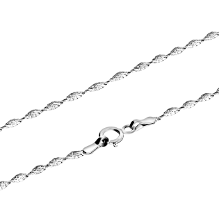 Łańcuszek z białego złota skrętka 1 mm