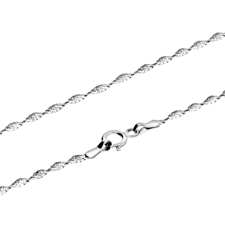 Łańcuszek z białego złota skrętka 1 mm