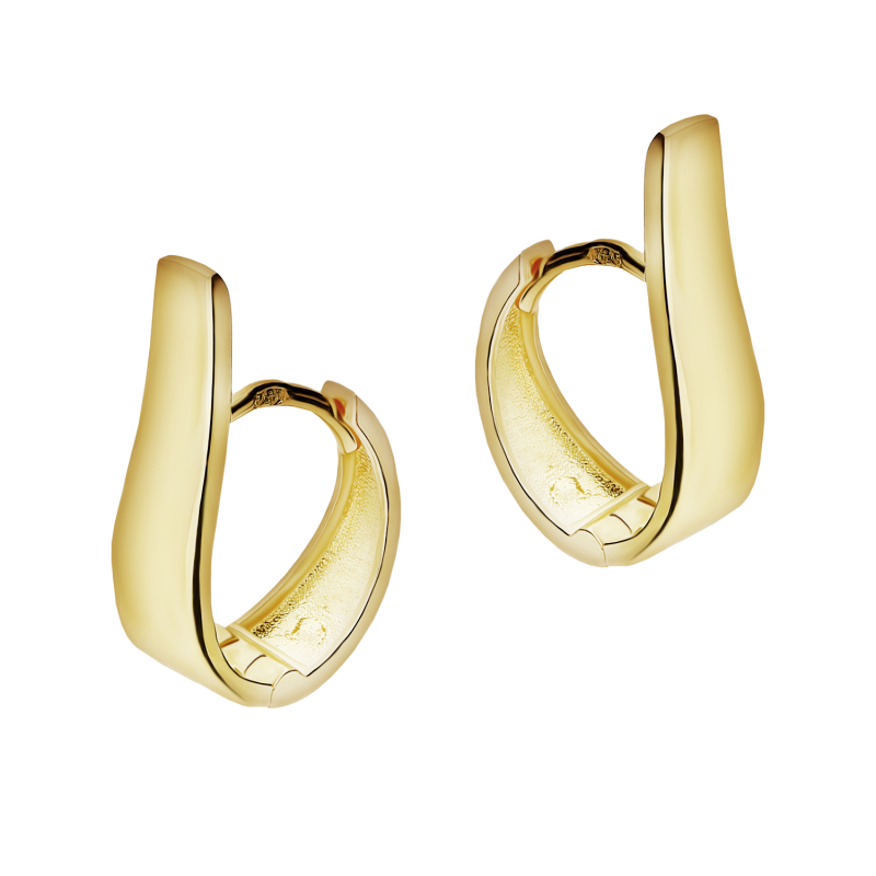 Kolczyki złote gładka rozszerzana blaszka/zatrzask MZ T42-E-HUE-55 próba 375