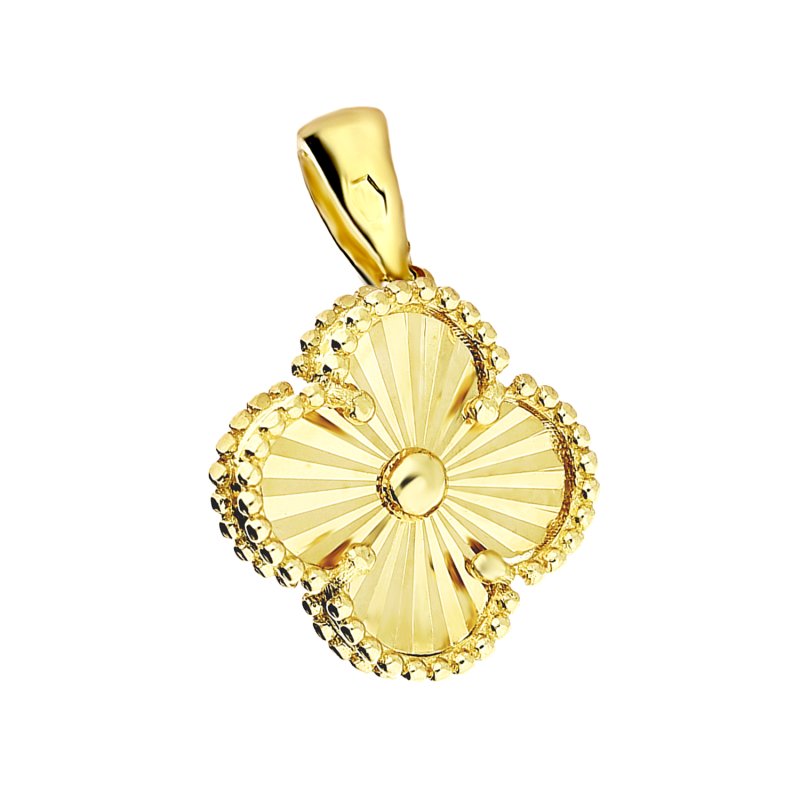 Wisiorek złota koniczyna z kulkami bead