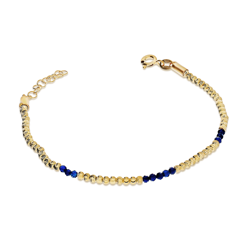 Pozłacana Bransoleta Srebrna Kulki Grawerowane - JubilerSezam.pl