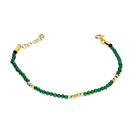 Pozłacana bransoletka srebrna z grawerowanymi kulkami - JubilerSezam.pl