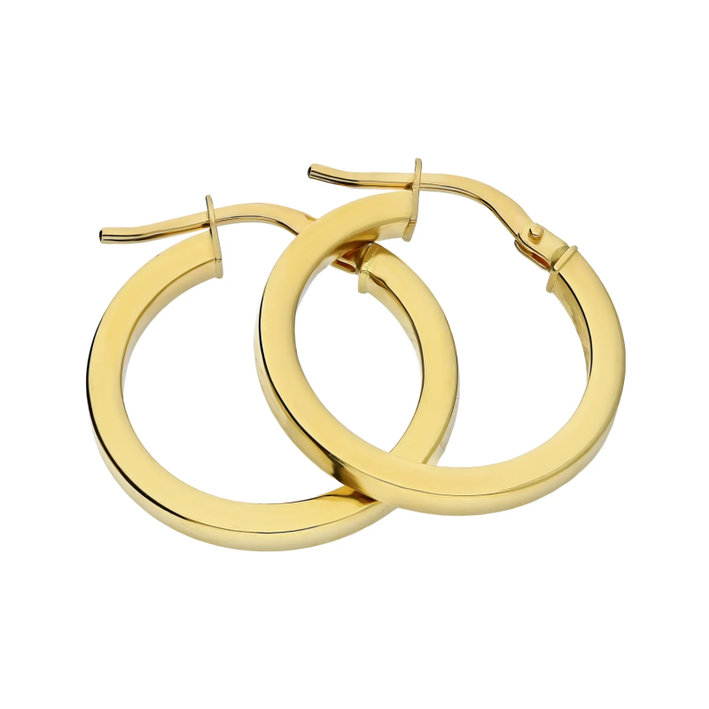 Kolczyki złote kwadratowe kółka rurka