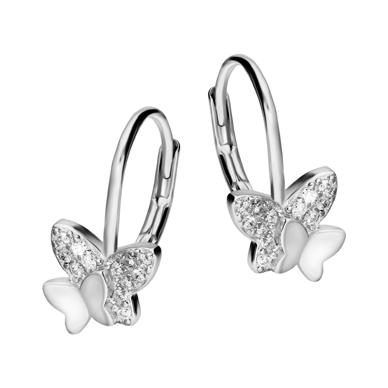 Srebrne Kolczyki Motylki dla Dziewczynki - JubilerSezam.pl