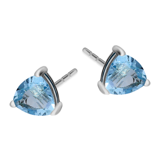 Srebrne Kolczyki z Topazem Trójkątnym - JubilerSezam.pl