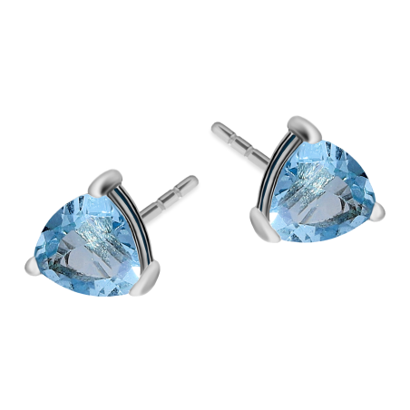 Srebrne Kolczyki z Topazem Trójkątnym - JubilerSezam.pl