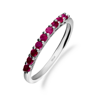 Pierścionek srebrny z rubinami