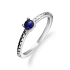 Pierścionek srebrny z szafirem w czterech łapkach