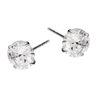 Srebrne kolczyki z cyrkonią 8mm - JubilerSezam.pl