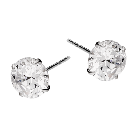 Srebrne kolczyki z cyrkonią 8mm - JubilerSezam.pl